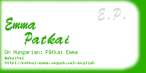 emma patkai business card