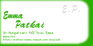 emma patkai business card